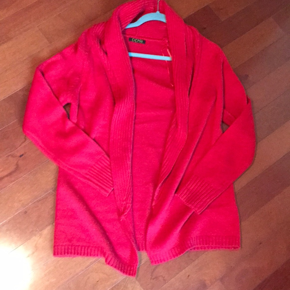 Chunky Red Cardigan